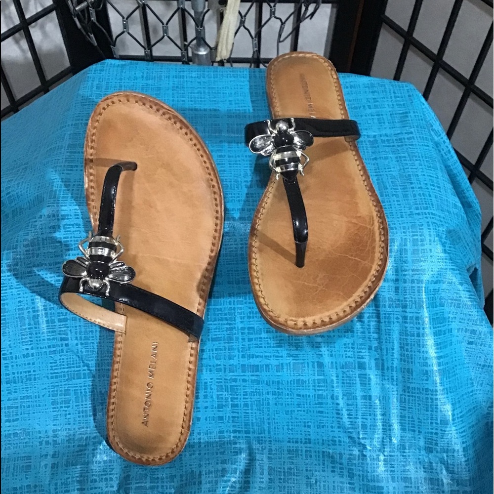 Antonio Melani Strip Toe Bee Slide